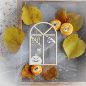 2 layer halloween window frame decorative laser cut chipboard