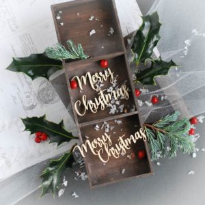 merry christmas word set decorative laser cut chipboard