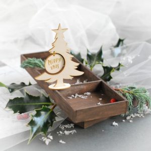 3d merry xmas christmas tree decorative laser cut chipboard