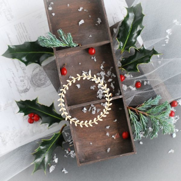 christmas wreath frame decorative laser cut chipboard