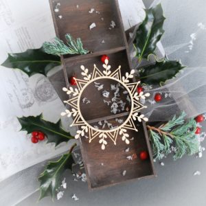 snowflake frame decorative laser cut chipboard
