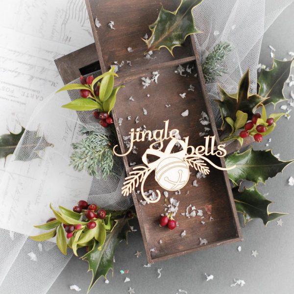 jingle bells decorative laser cut chipboard