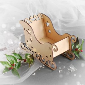 large mdf laser cut 3d santa sleigh