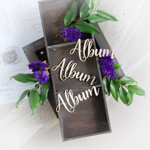 decorative laser cut chipboard album word set