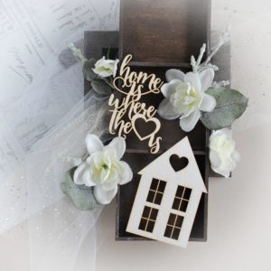home is where the heart is decorative laser cut chipboard