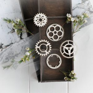 steampunk collection set of gears decorative laser cut chipboards