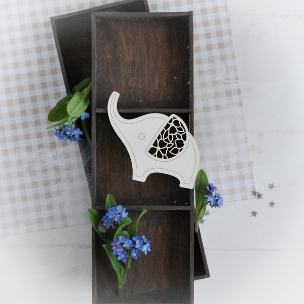 decorative laser cut chipboard little elephant