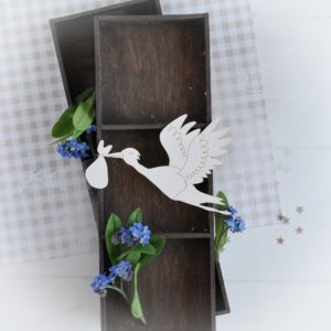 decorative laser cut chipboard stork