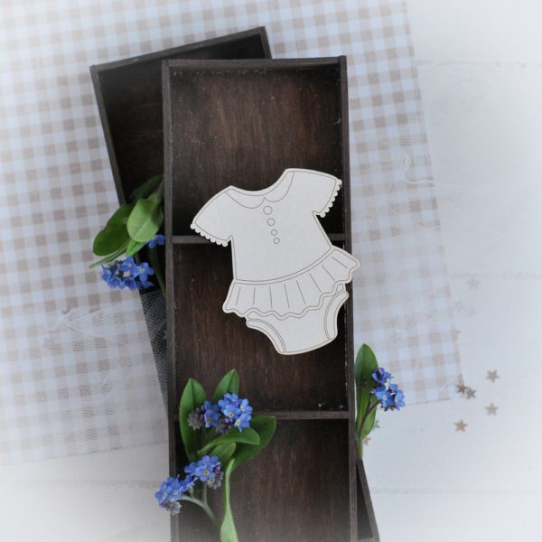 decorative laser cut chipboard baby girl body