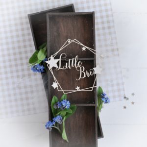 decorative laser cut chipboard little bro frame with stars