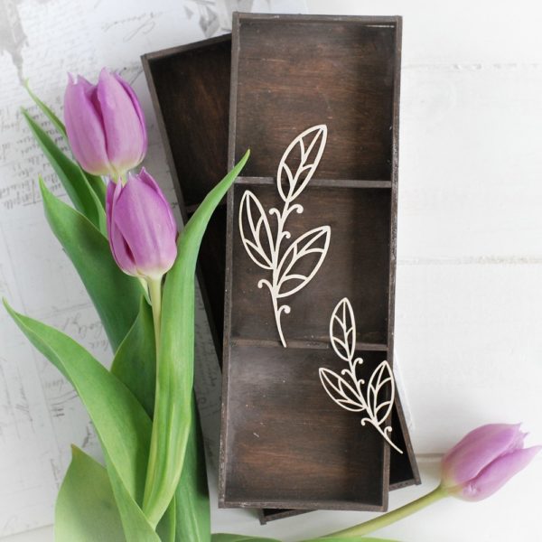 decorative laser cut chipboard floral set