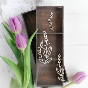 decorative laser cut chipboard floral elements