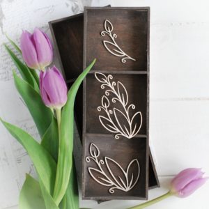 decorative laser cut chipboard floral elements