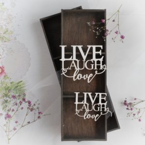 live laugh love decorative laser cut chipboard words set