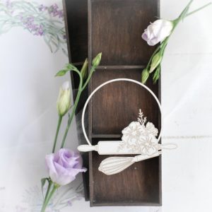frame with flowers, rolling pin and whisk decorative laser cut chipboard