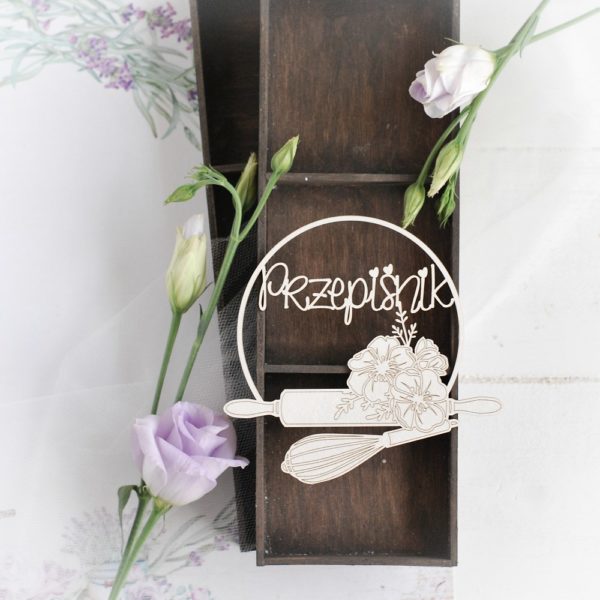 przepisnik frame with rolling pin and whisk decorative laser cut chipboard