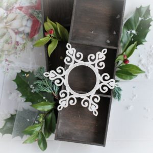 christmas collection snowflake frame decorative laser cut chipboard