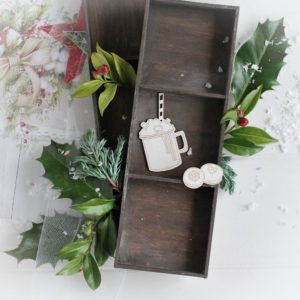 christmas collection set of milkshake and cookies decorative laser cut chipboards