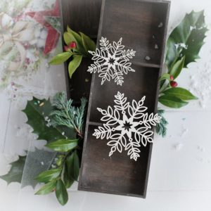 christmas collection set of two snowflakes decorative laser cut chipboards