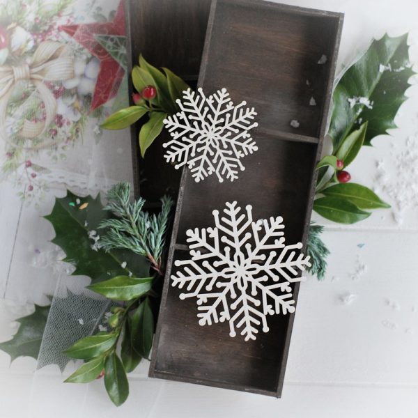 christmas collection set of two snowflakes decorative laser cut chipboards