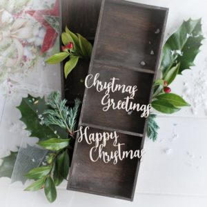 christmas collection word set happy christmas and christmas greetings decorative laser cut chipboards