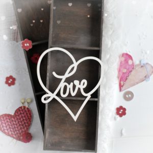 large love heart decorative laser cut chipboard