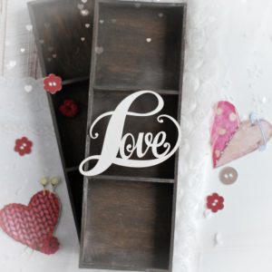 large love decorative laser cut chipboard word