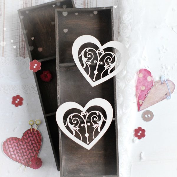 decorative laser cut chipboard heart