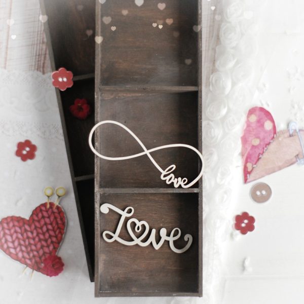 decorative laser cut chipboard love words set