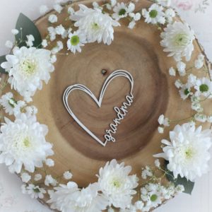 mothers day collection grandma heart decorative laser cut chipboard