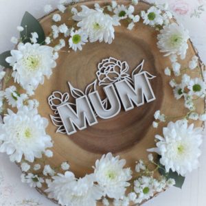 mothers day collection large mum with flowers shaker decorative laser cut chipboard