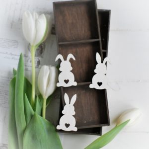 happy easter collection set of 3 bunnies decorative laser cut chipboard elements