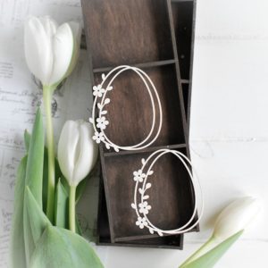happy easter collection set of two eggs with flowers decorative laser cut chipboard elements