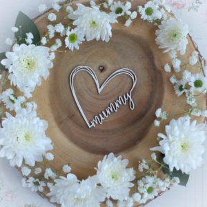 mothers day collection mummy heart decorative laser cut chipboard element