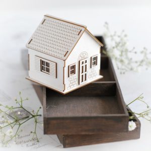 3d little house decorative laser cut chipboard element