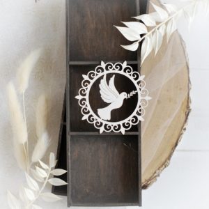 christening baptism frame with dove decorative laser cut chipboard