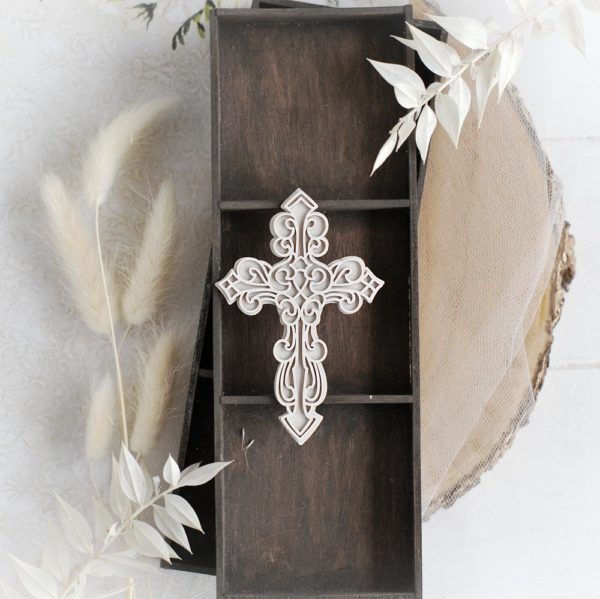 christening baptism 2d cross decorative laser cut chipboard