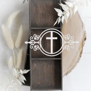 baptism christening frame with cross decorative laser cut chipboard