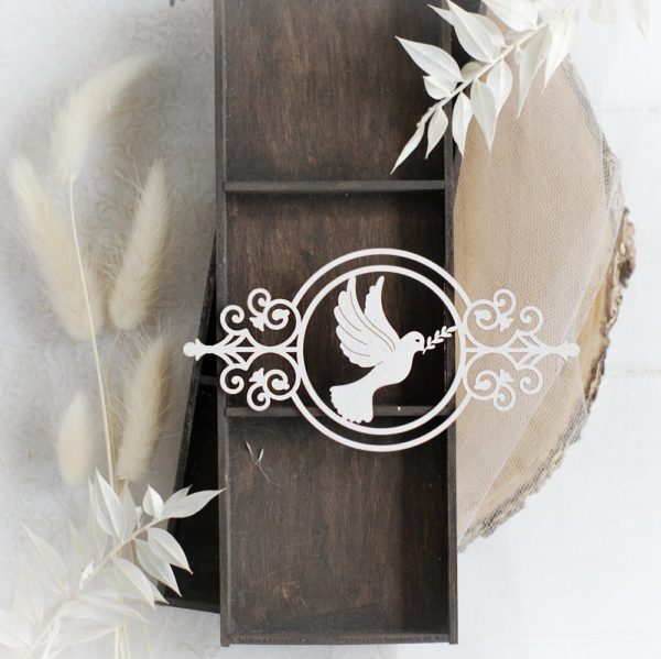 christening baptism frame with dove decorative laser cut chipboard