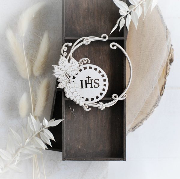 first holy communion ihs decorative laser cut chipboard frame