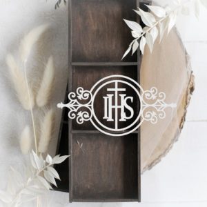first holy communion ihs round frame decorative laser cut chipboard