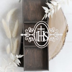 first holy communion ihs oval decorative laser cut chipboard frame