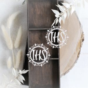 first holy communion set of two ihs host decorative laser cut chipboards