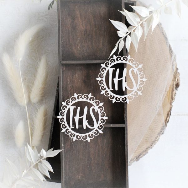 first holy communion set of two ihs host decorative laser cut chipboards