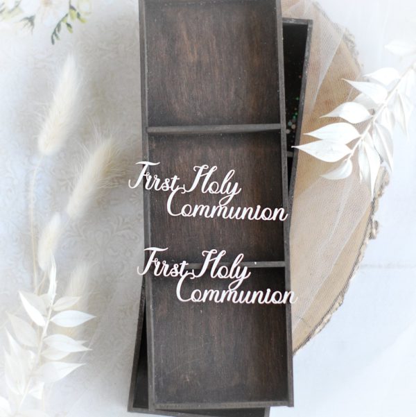 first holy communion words set decorative laser cut chipboards
