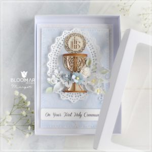 personalised handmade luxury first holy communion card for a boy