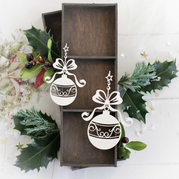 christmas bauble set decorative laser cut chipboard embellishments