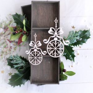 christmas baubles decorative laser cut chipboard embellishments