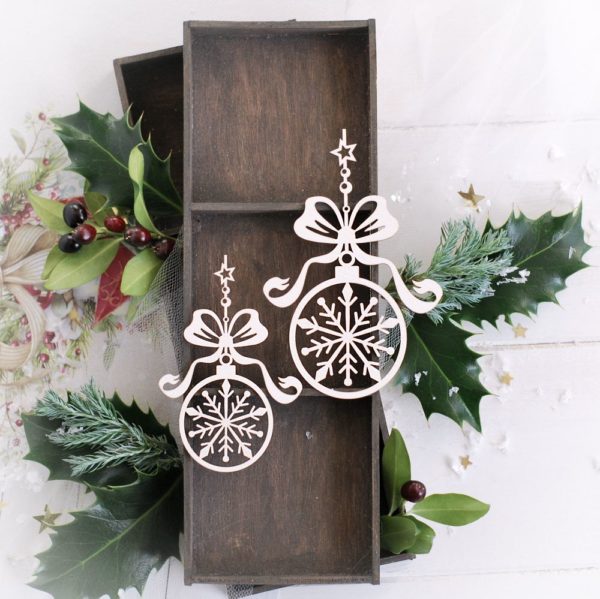 christmas bauble decorative laser cut chipboard embellishments