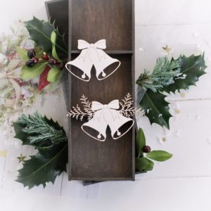 Christmas bells set of decorative laser cut chipboard embellishments
